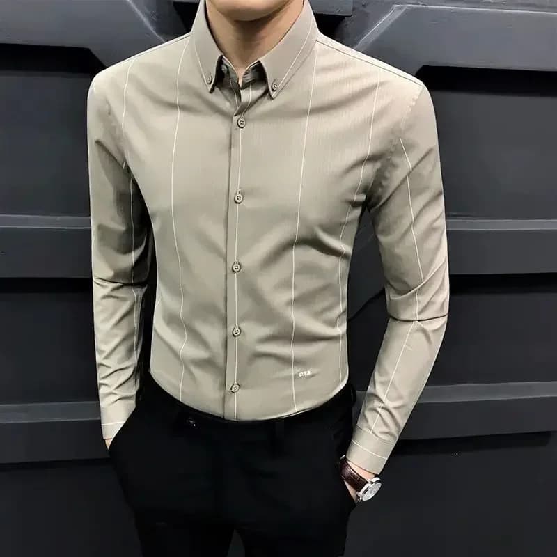 Man Tops Black Clothing Dress Shirt Shirts And Blouses For Men Business Long Sleeve New In Luxury Cotton High Quality Social Xxl