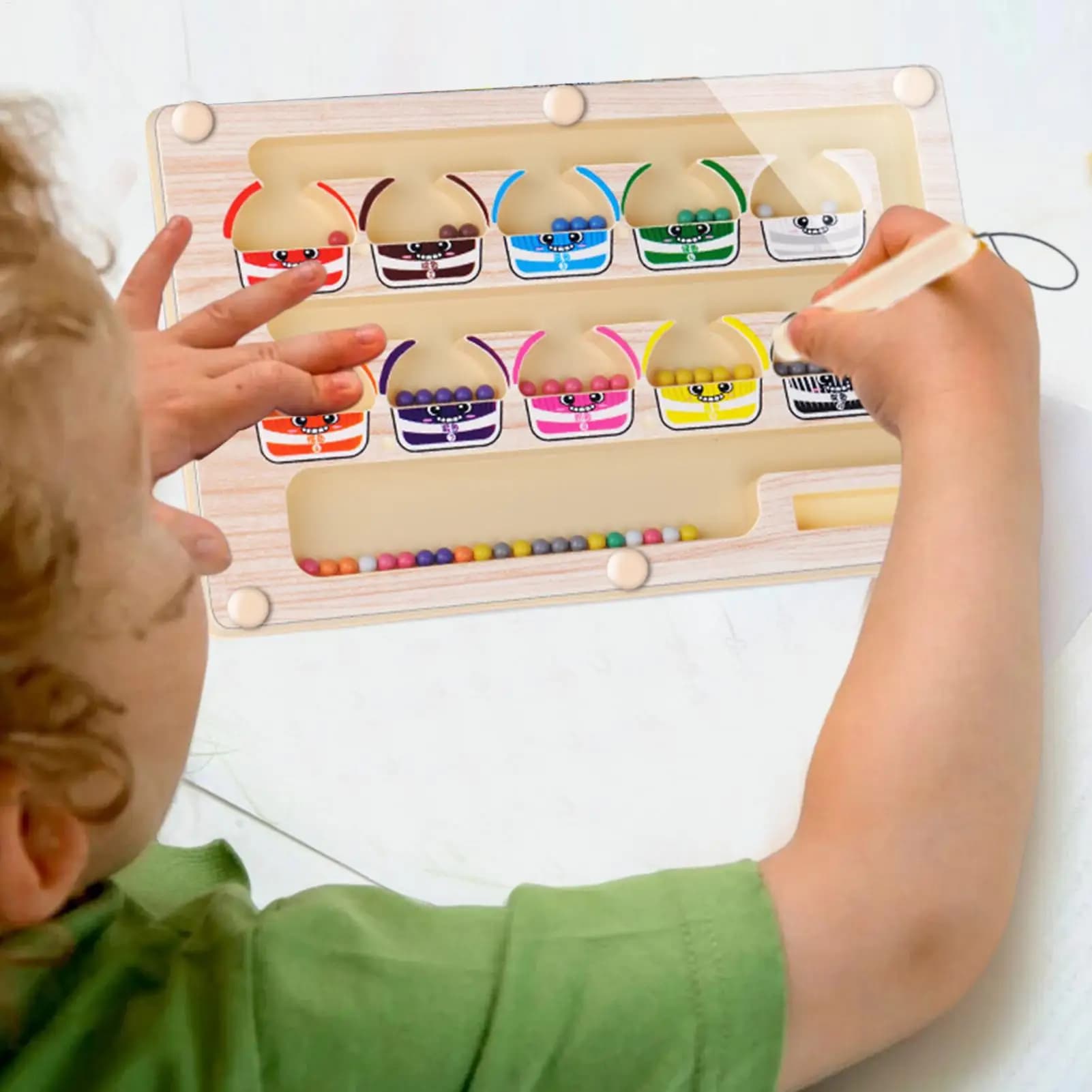 Magnetic Color and Number Maze Puzzle Board