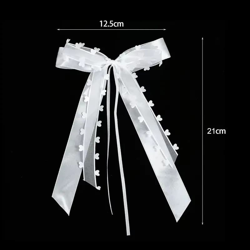 Satin Ribbon Bowknots White Wedding Decoration