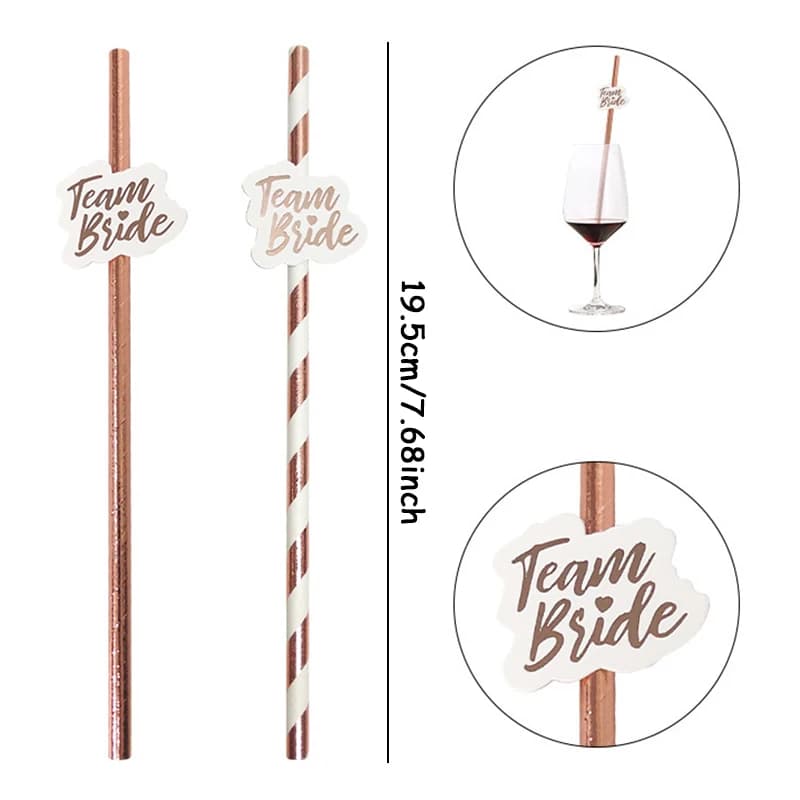 Team Bride Straws Wedding Decoration