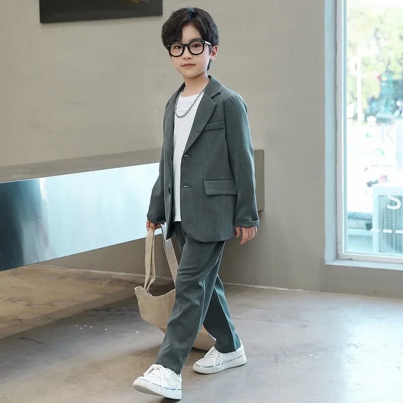 Boys Casual Blazer and Formal Pants Set