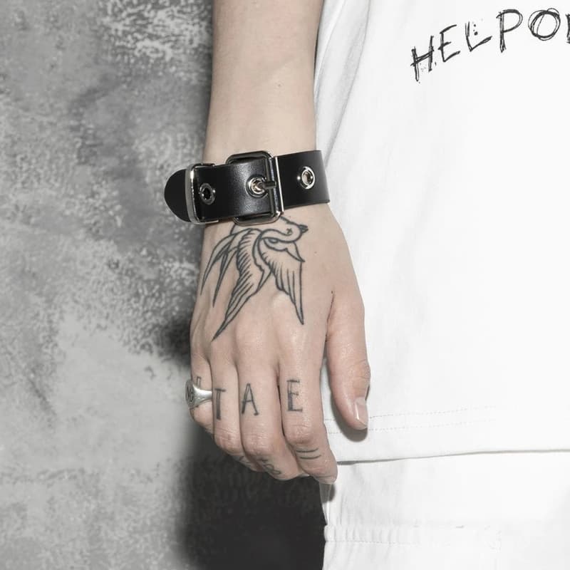 Punk Leather Bracelet with Metal Buckle