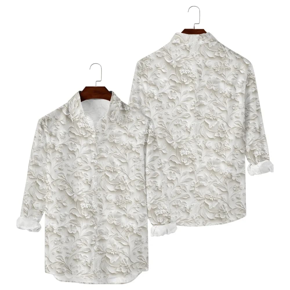 Retro Floral Hawaiian Button-Up Shirt