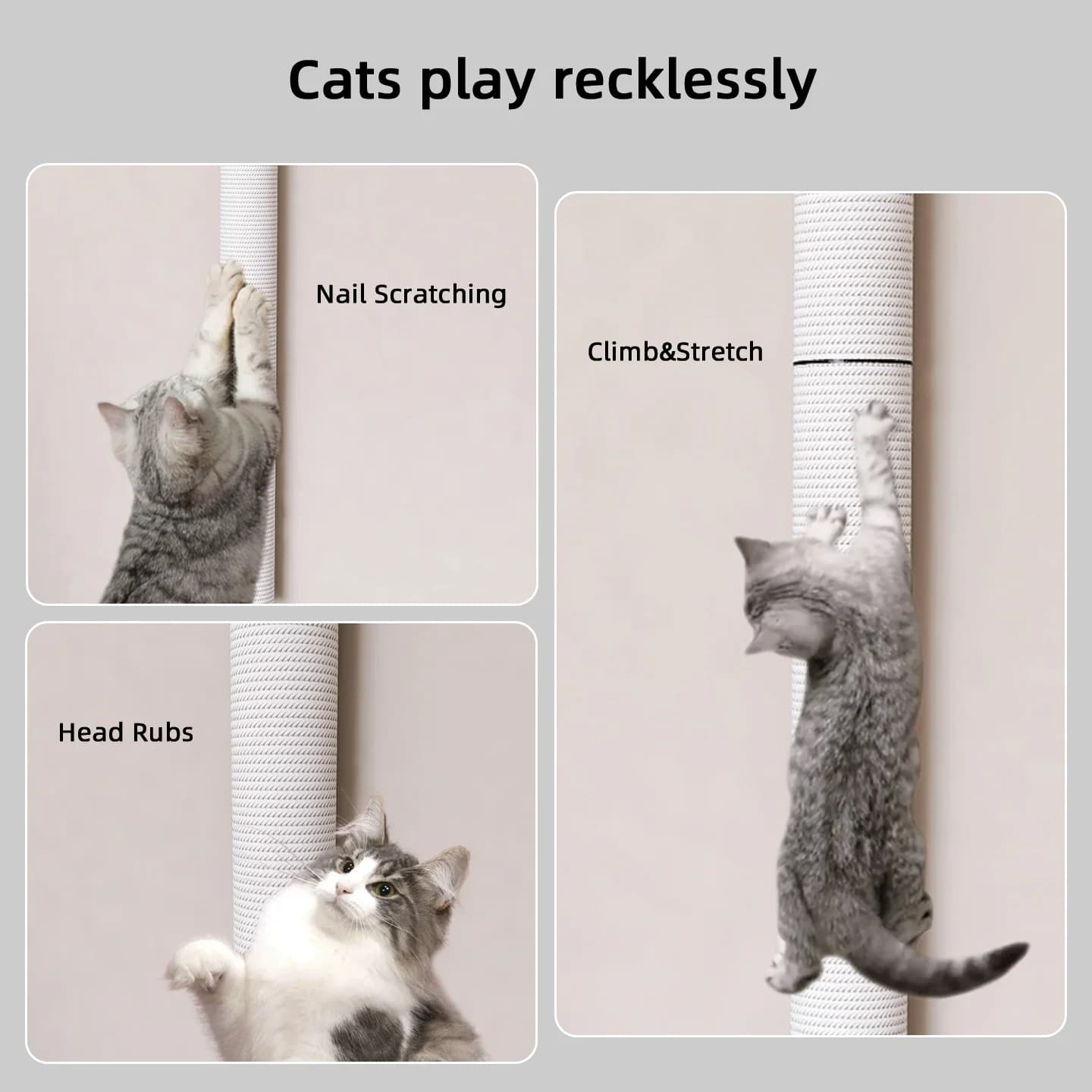 Wall Mounted Cat Climbing Ladder with Sisal Rope