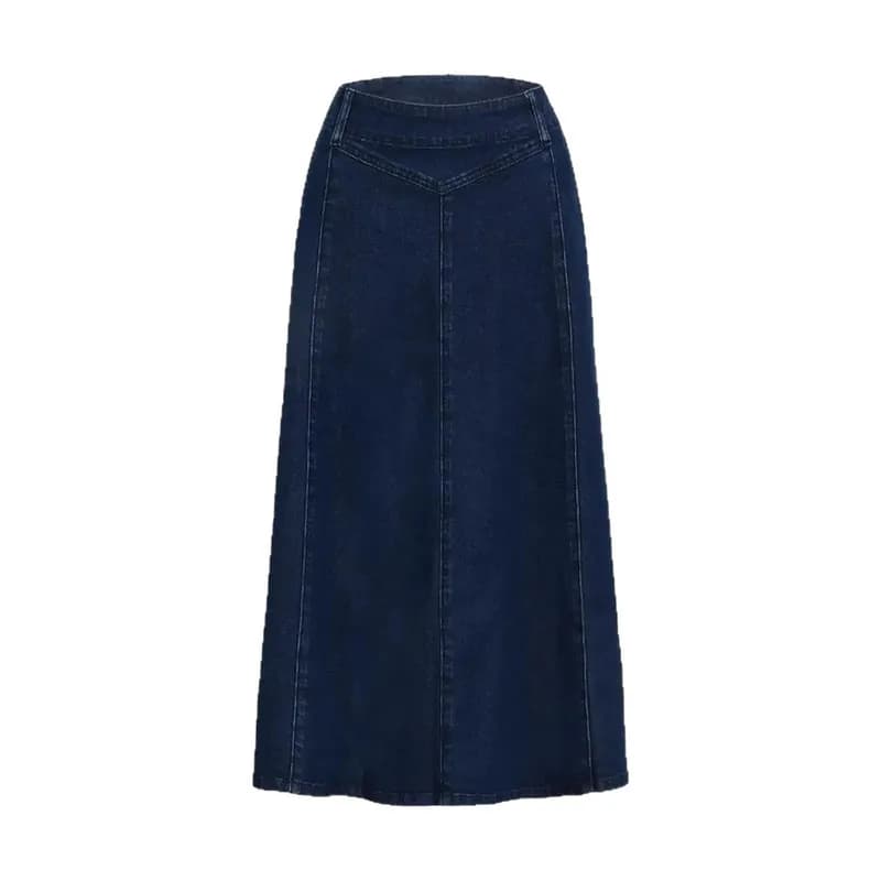 Women's Knee-Length Denim Skirt Dark Blue