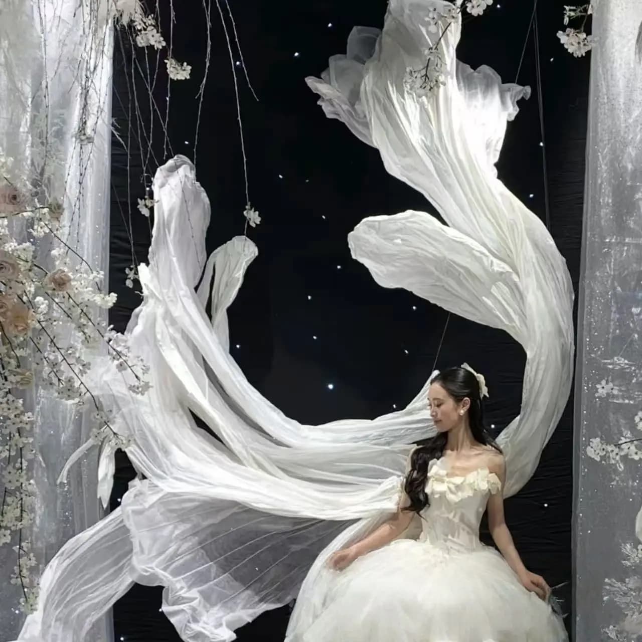 Organza Streamer Ribbon Backdrop Decoration