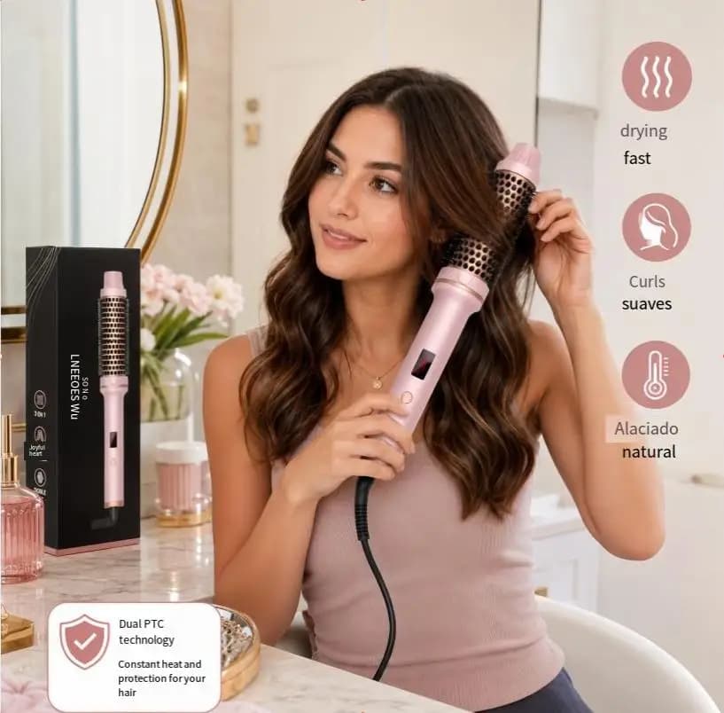Ceramic Heated Curling Brush with Temperature Control