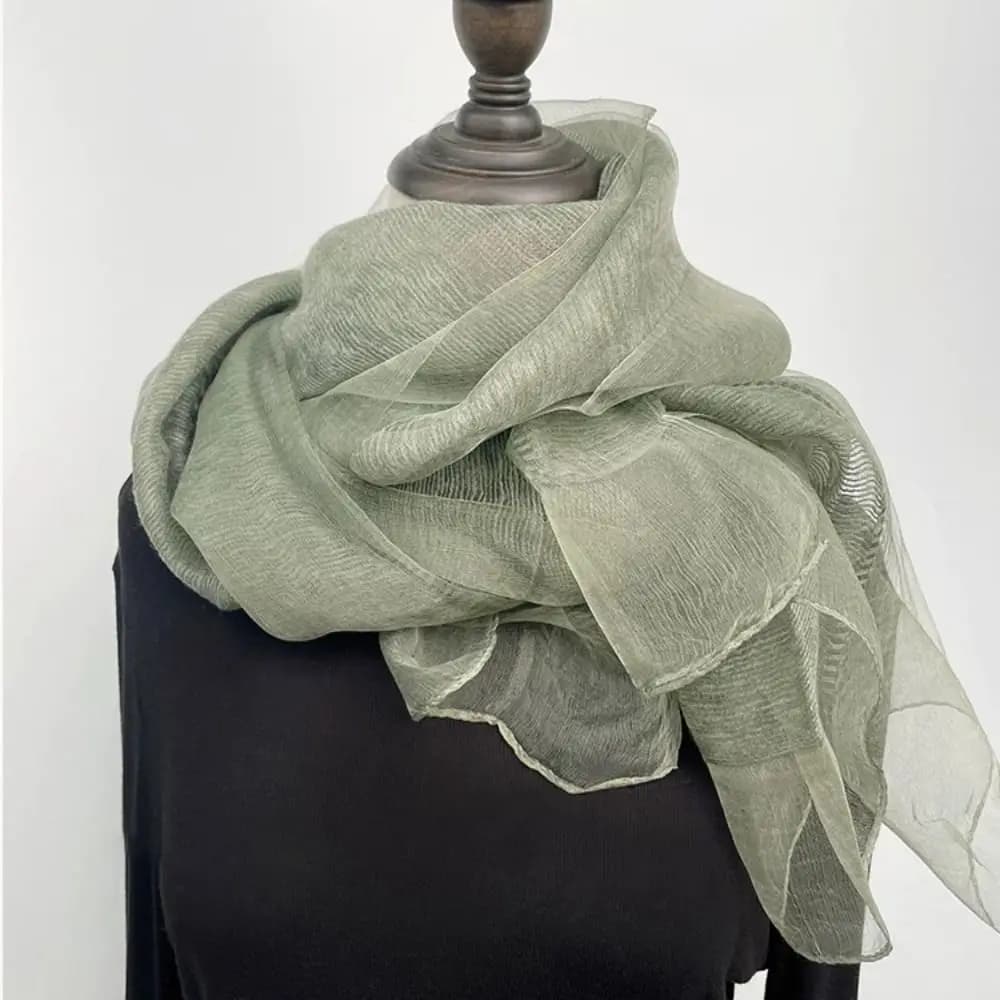 Mulberry Silk Blend Double Layer Scarf