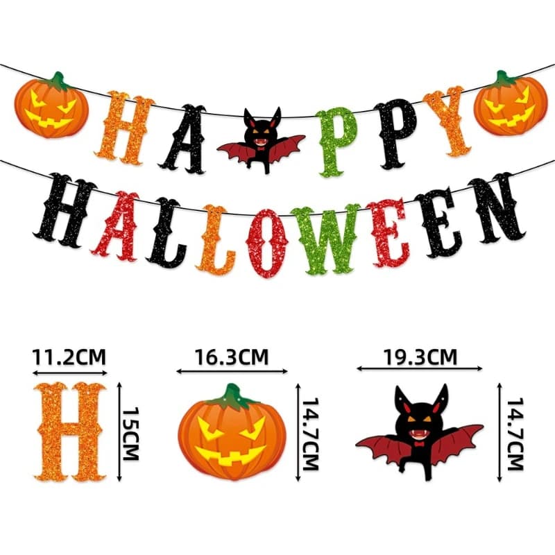 Halloween Party Decorations Triangle Banners Spiral Hanging Props Ghost Festival DIY