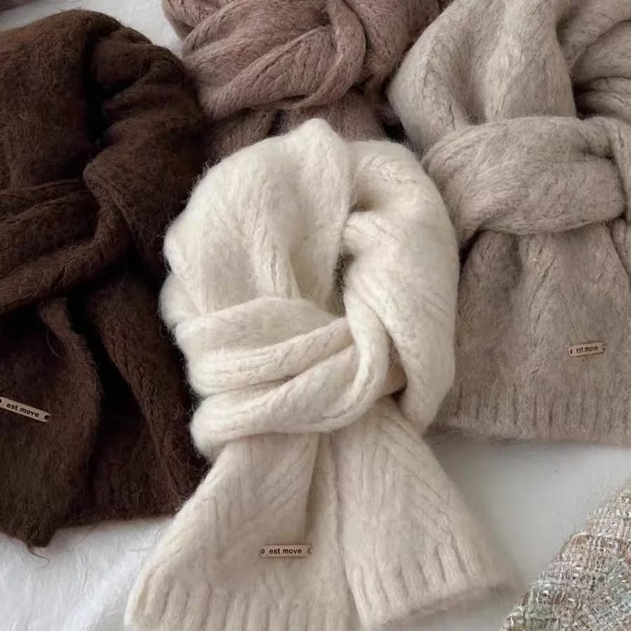 Women's Thickened Knit Winter Scarf
