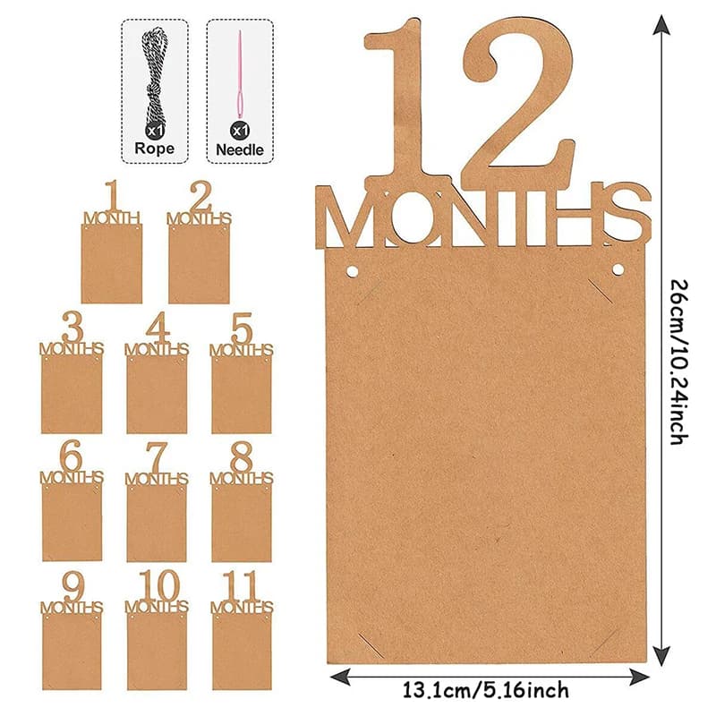 Birthday Baby One Year 12 Months Photo Banner Baby Boy Girl 1 Year Birthday Party Decor Photo Garlands Baby First Birthday Party