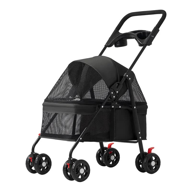 Lightweight Foldable Pet Stroller Outdoor Travel Hand Cart for Small Dogs Cats Teddy Walking Trip