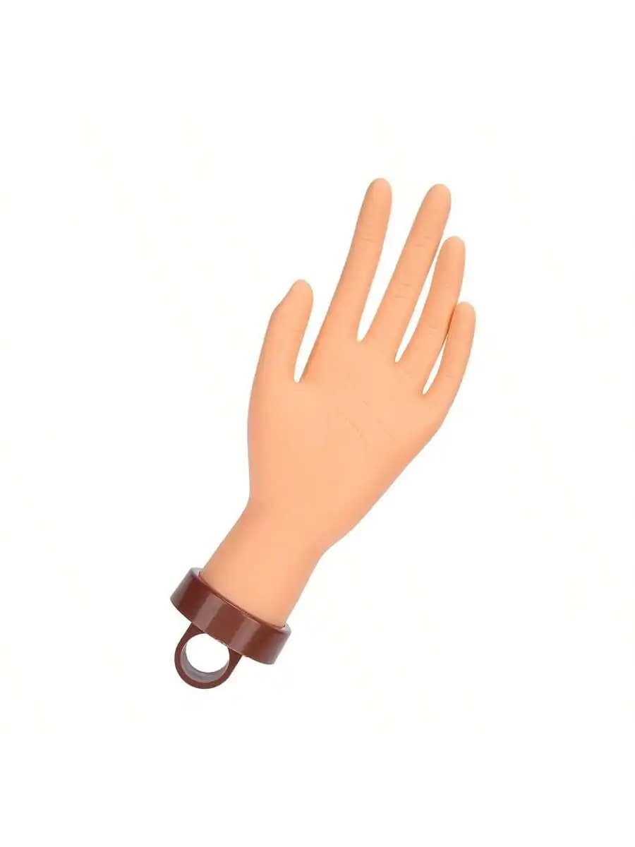 Nail art beginners practice fake hand models with insertable nail plates, bendable fingers, display racks, rubber hands