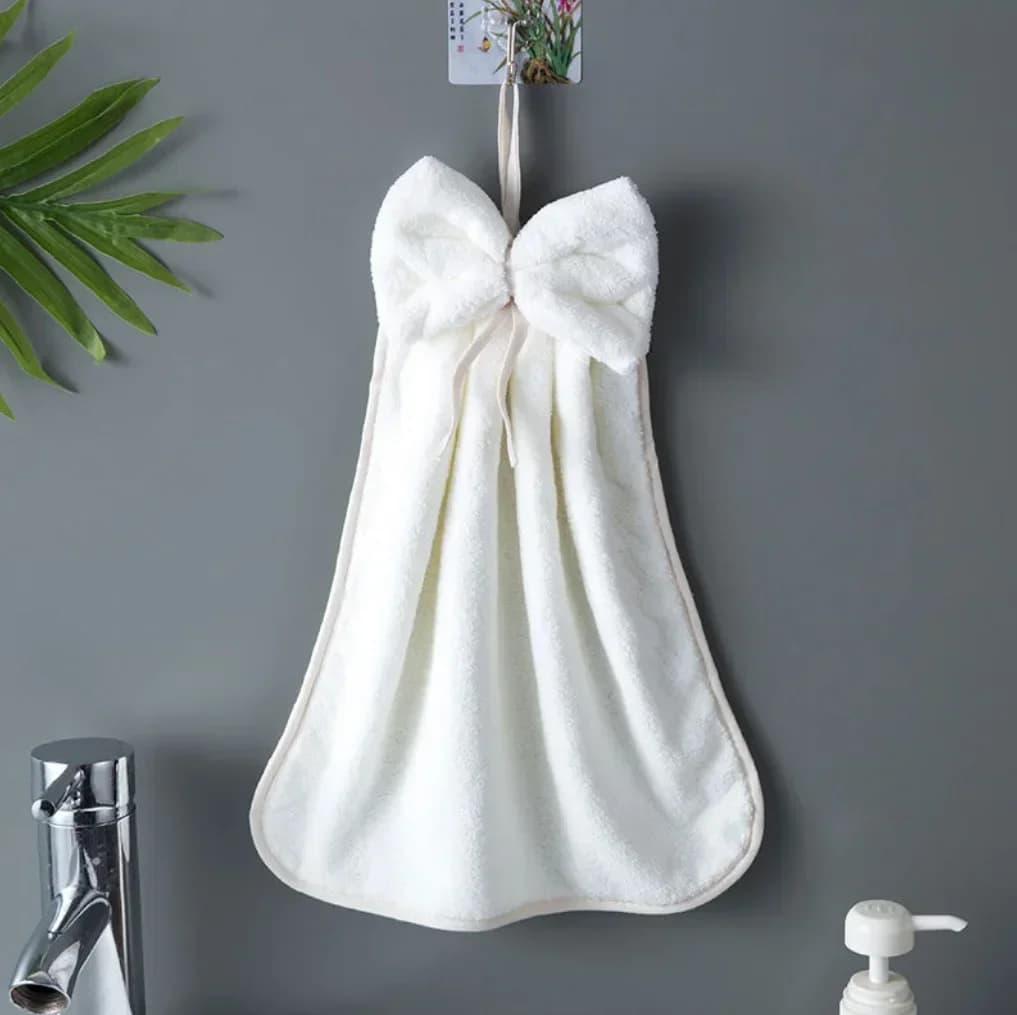 Bowknot Coral Fleece Hand Towels