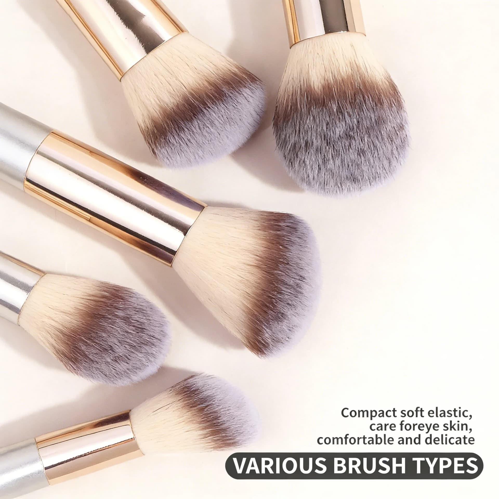 Makeup Brush Set with Bag and Air Puff