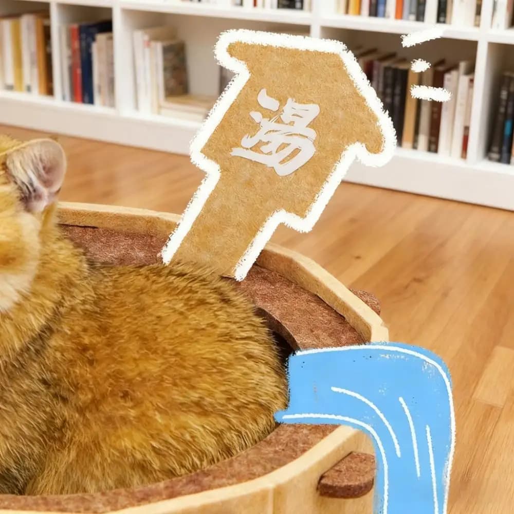Bathtub Shape Cat Bed with Claw Scratcher