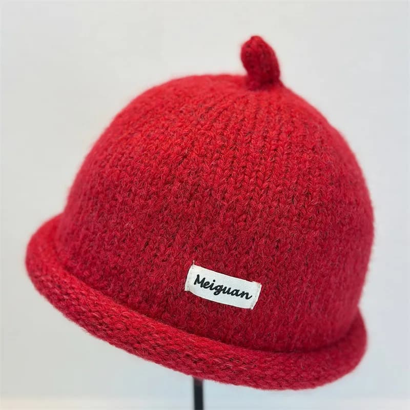 Women's Winter Knit Beanie with Turned-up Brim