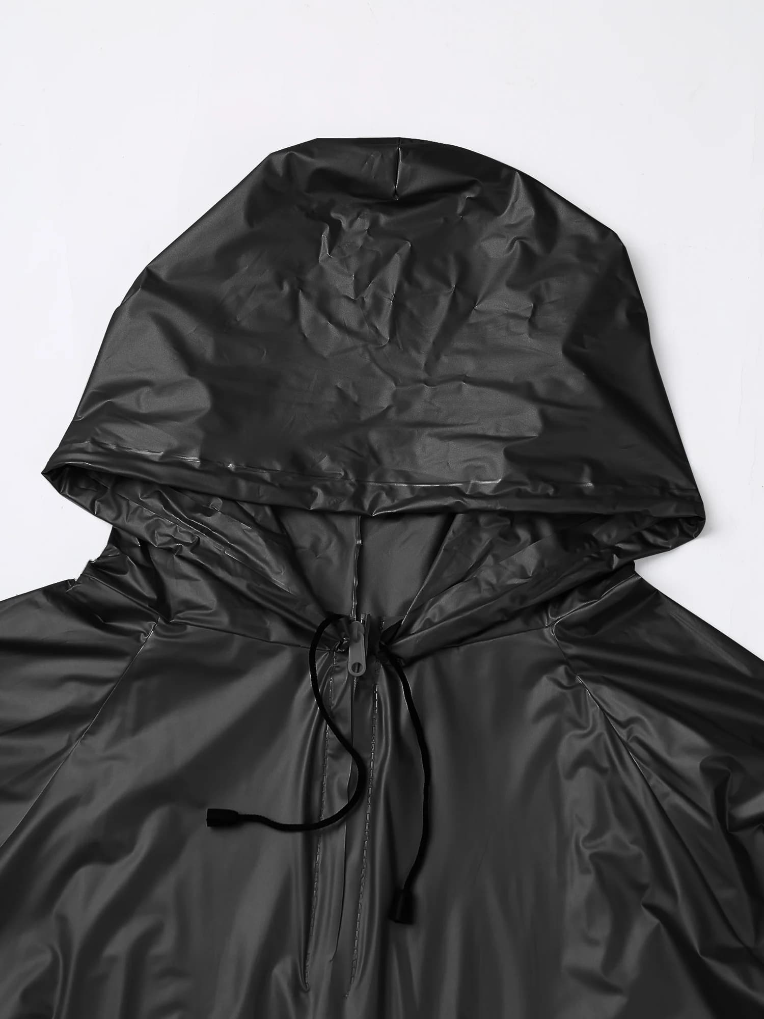 Mens Sports Outfits Sauna Sweat Sets Long Sleeve Hooded Jacket Outerwear and Long Pants PVC Sweating Suit for Gym Workout Yoga