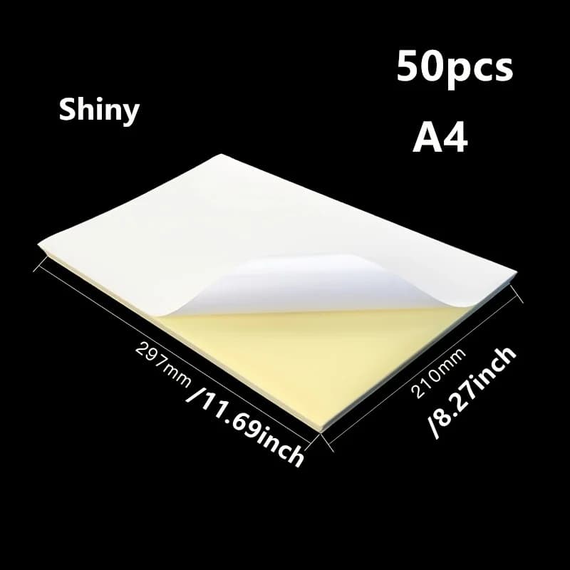 A4 Self Adhesive Sticker Paper, 50 Sheets