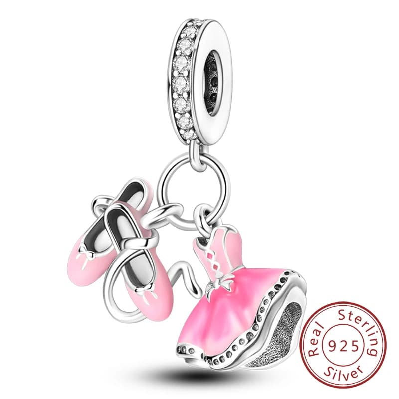 Pink Sterling Silver Charm Pendant