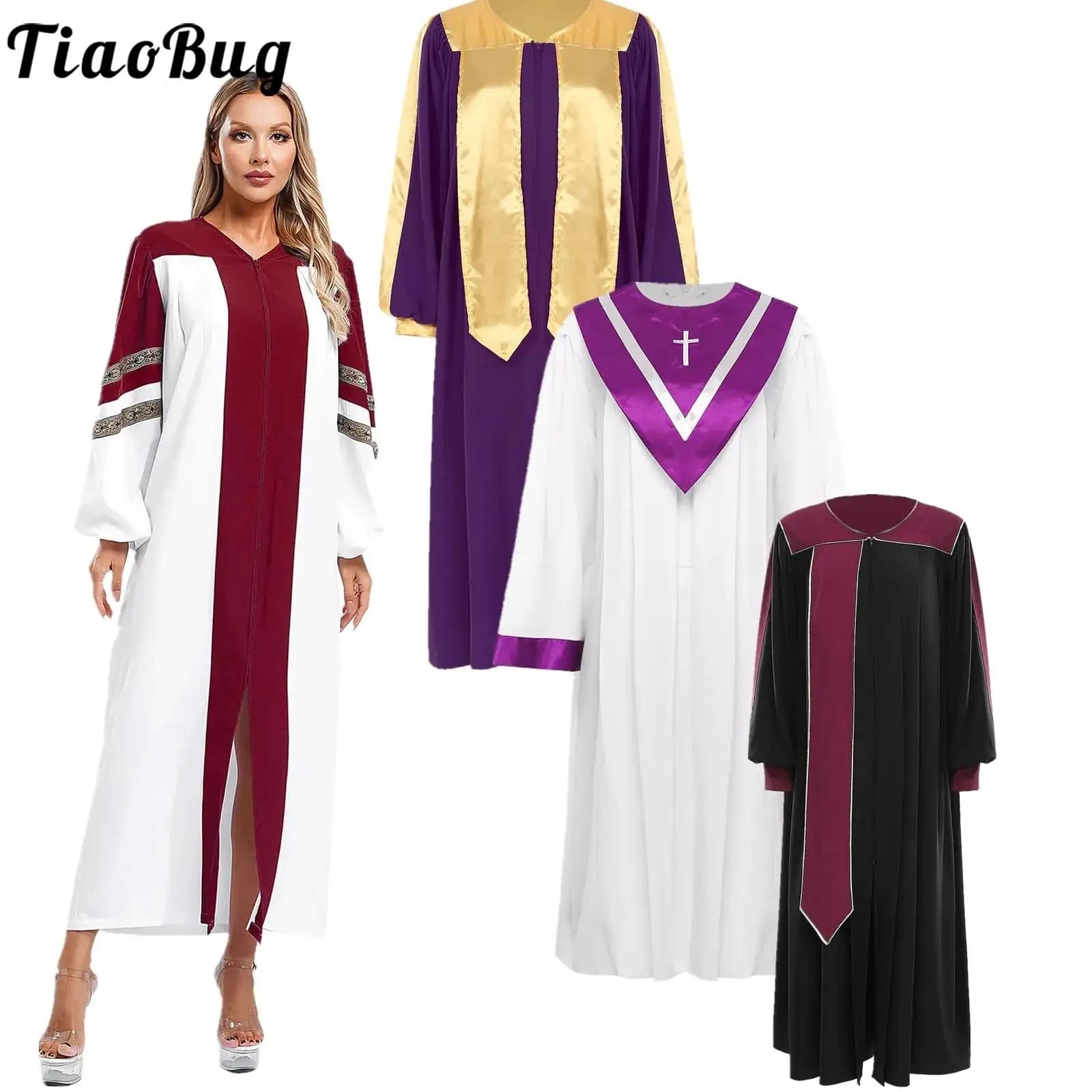 Women's Clergy Robe with Embroidered Sleeves