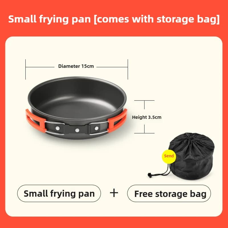 Camping Cookware Set with Kettle and Frying Pan