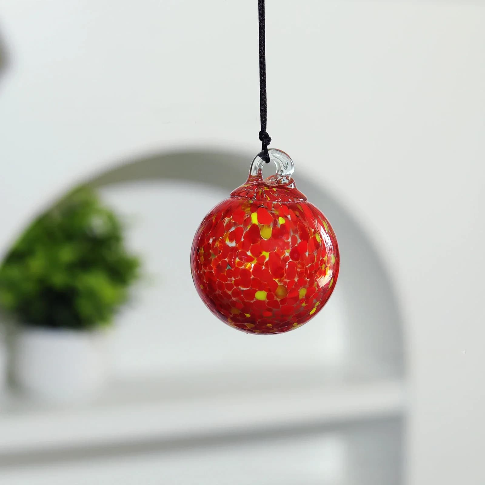 Hand-Blown Glass Hanging Ball Ornament