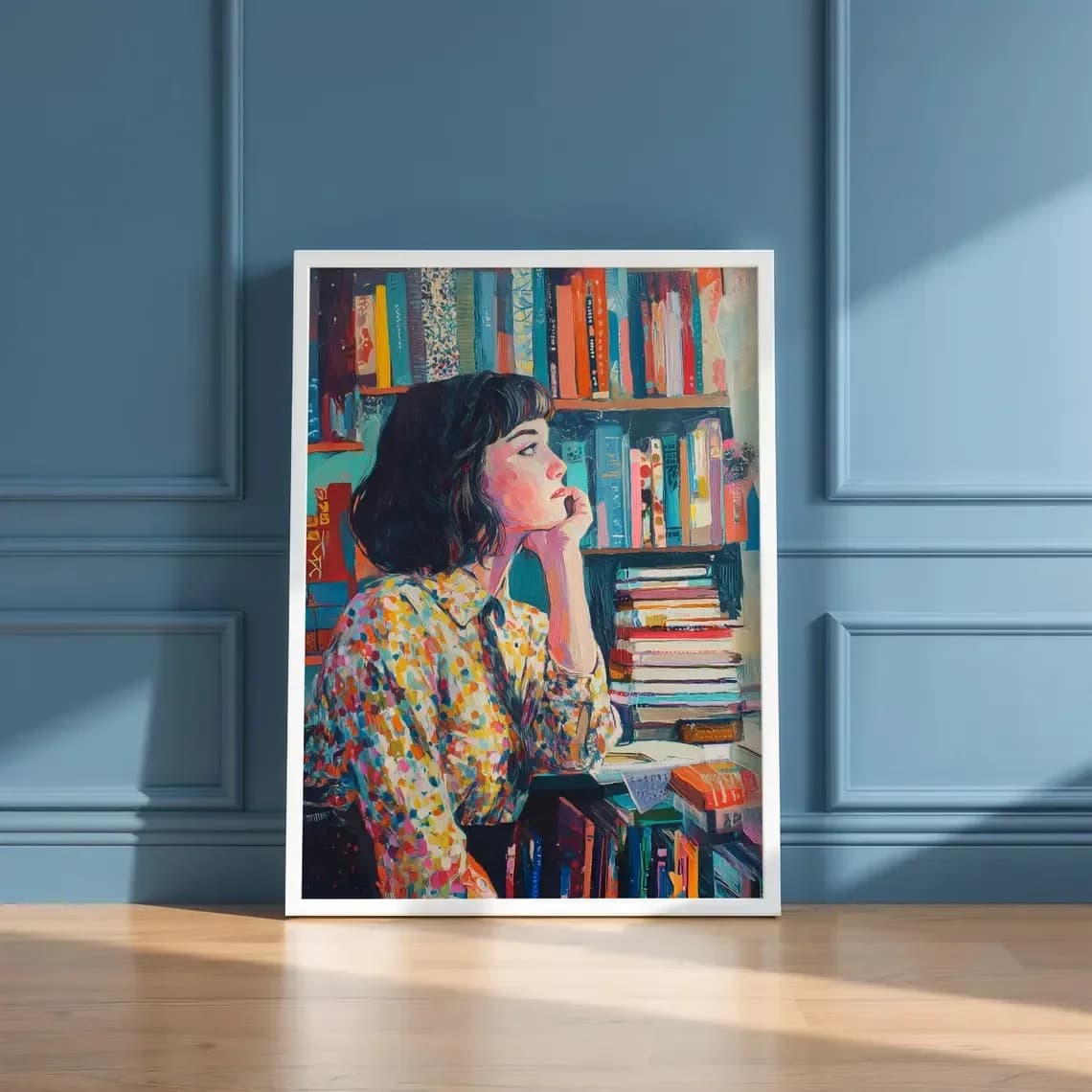 Woman Reading Bookstore Art Print
