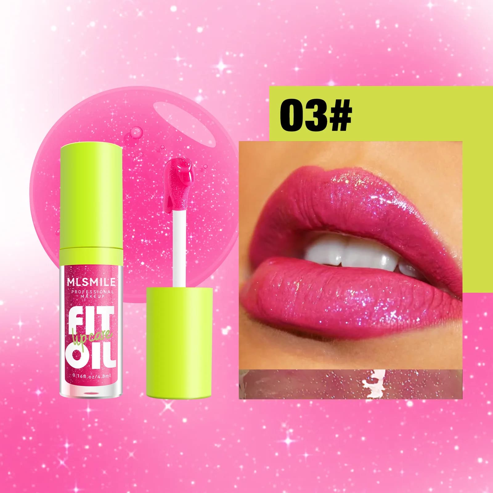 Glossy Lip Care Oil, 8 Available Shades, Hydrate And Soften Lips, Create Plump Dewy Lip Look, Comfortable All‑day Wearing
