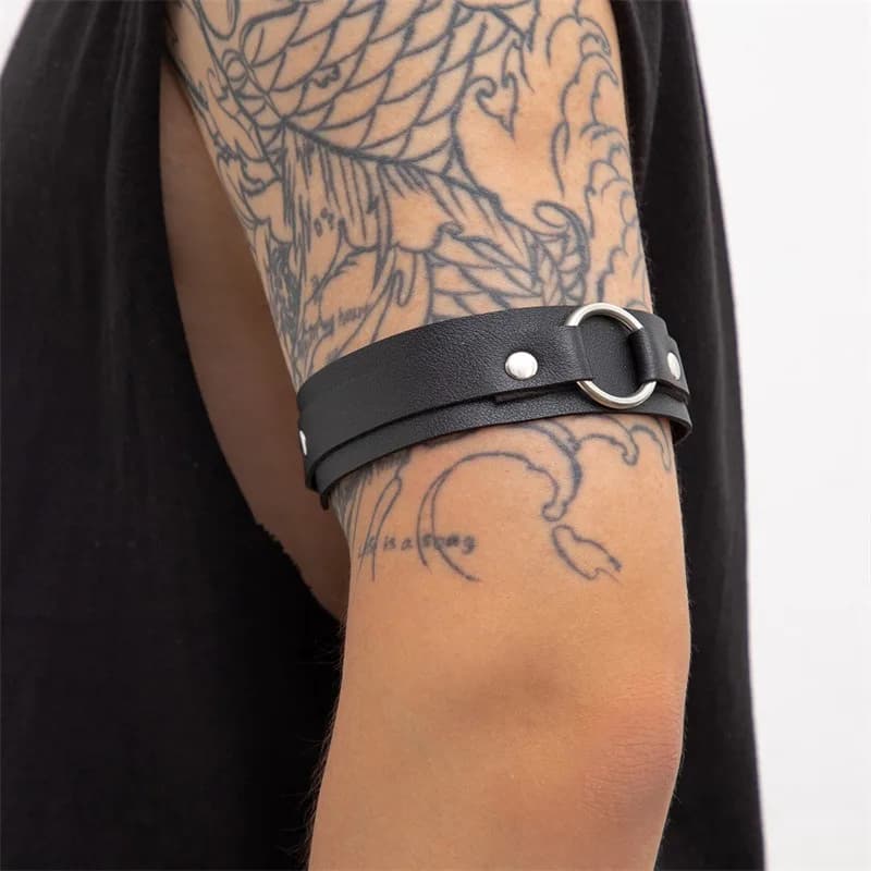 Leather Bracelet with Metal Ring