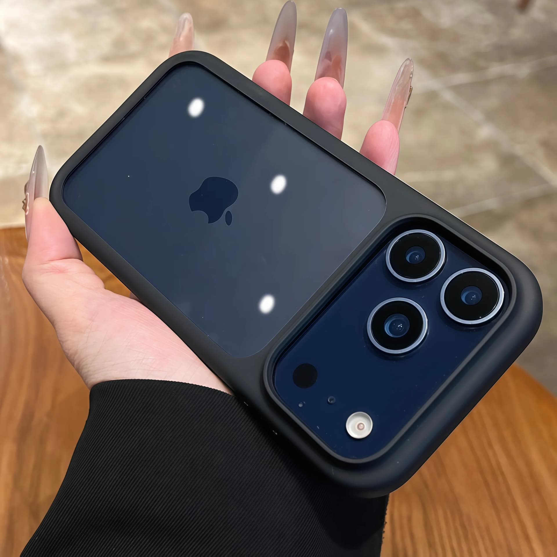 Advanced Silicone Soft Edge Transparent Hard Back Panel Case For iPhone 18 17 Pro 17 Pro Max PC Shockproof Phone Case Cover Gift