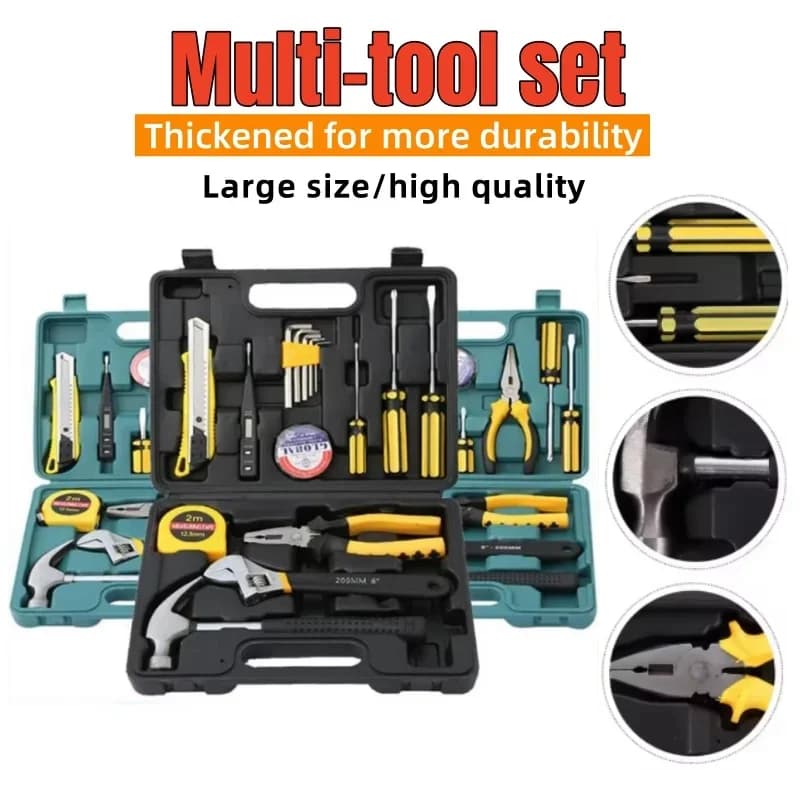 Household Hand Tool Kit with Plastic Storage Case
