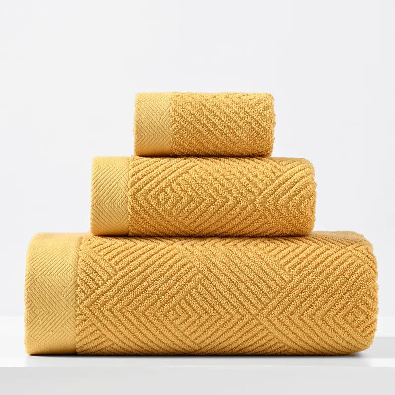 Bath Towel Set 3-Piece Quick Dry Cotton