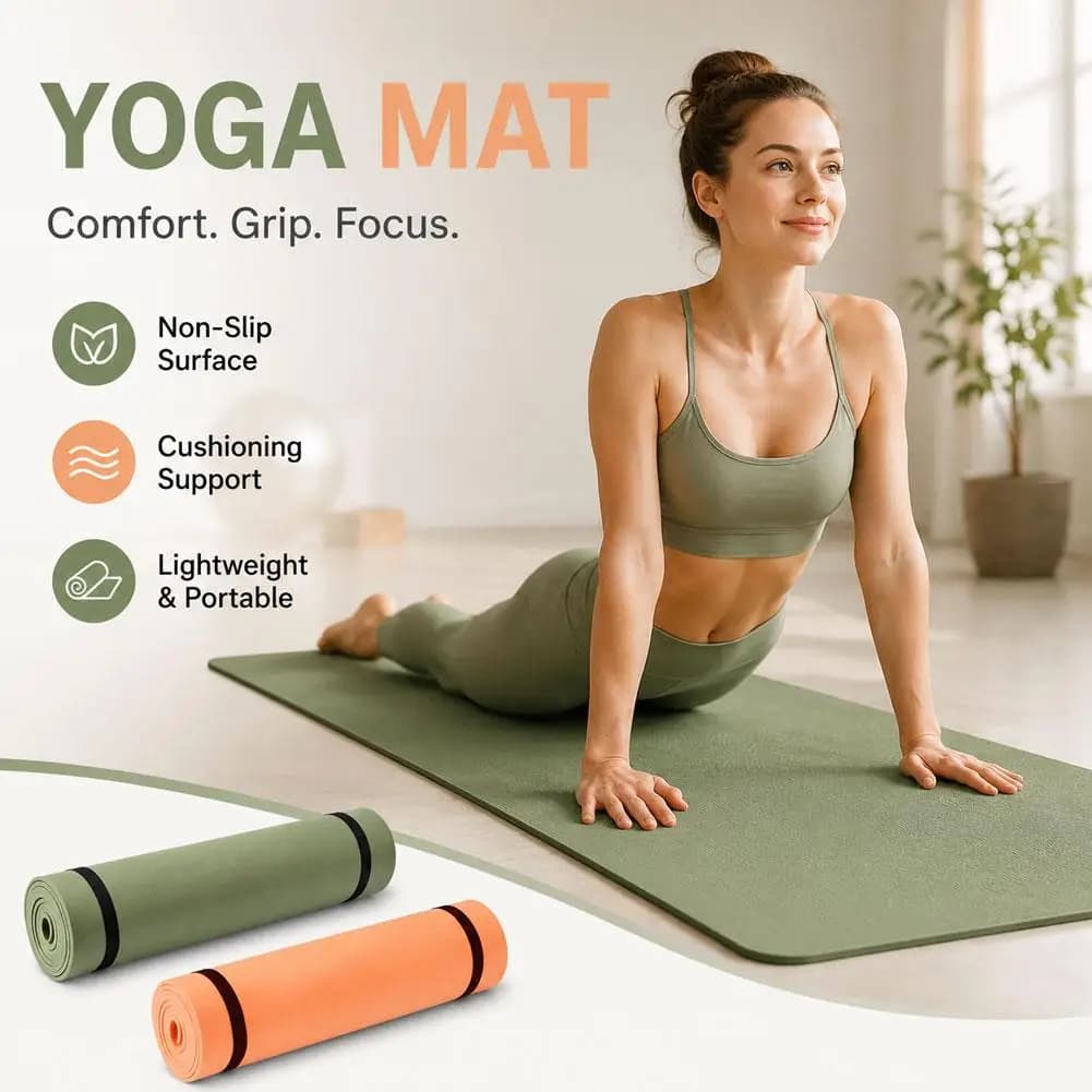 Yoga Mat Anti-skid Sports Exercise Mat for Yoga & Pilates Moistureproof Thickened Camping Picnic Mat Foam Sleeping Pad
