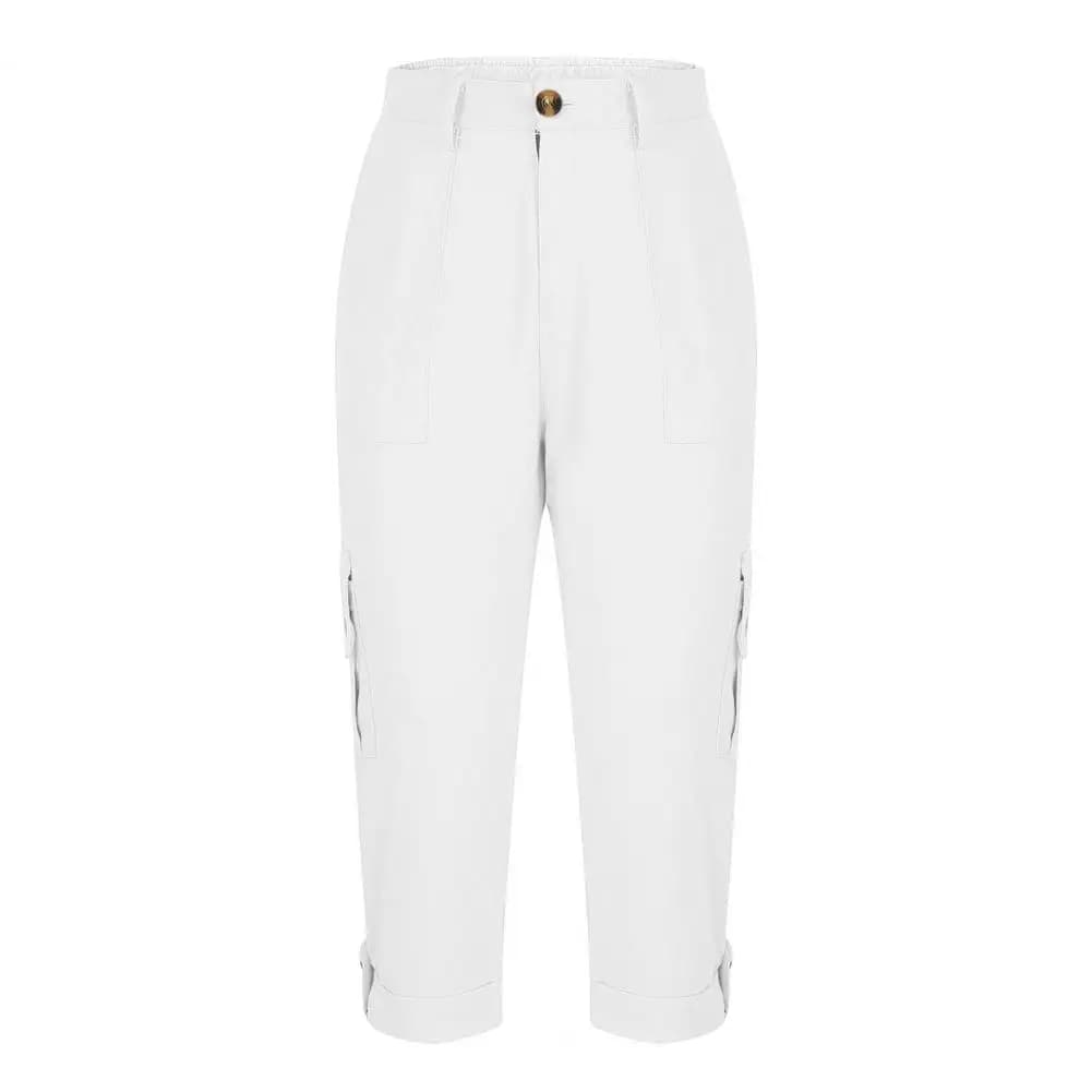 Women's Mid-Rise Cropped Cargo Capri Pants