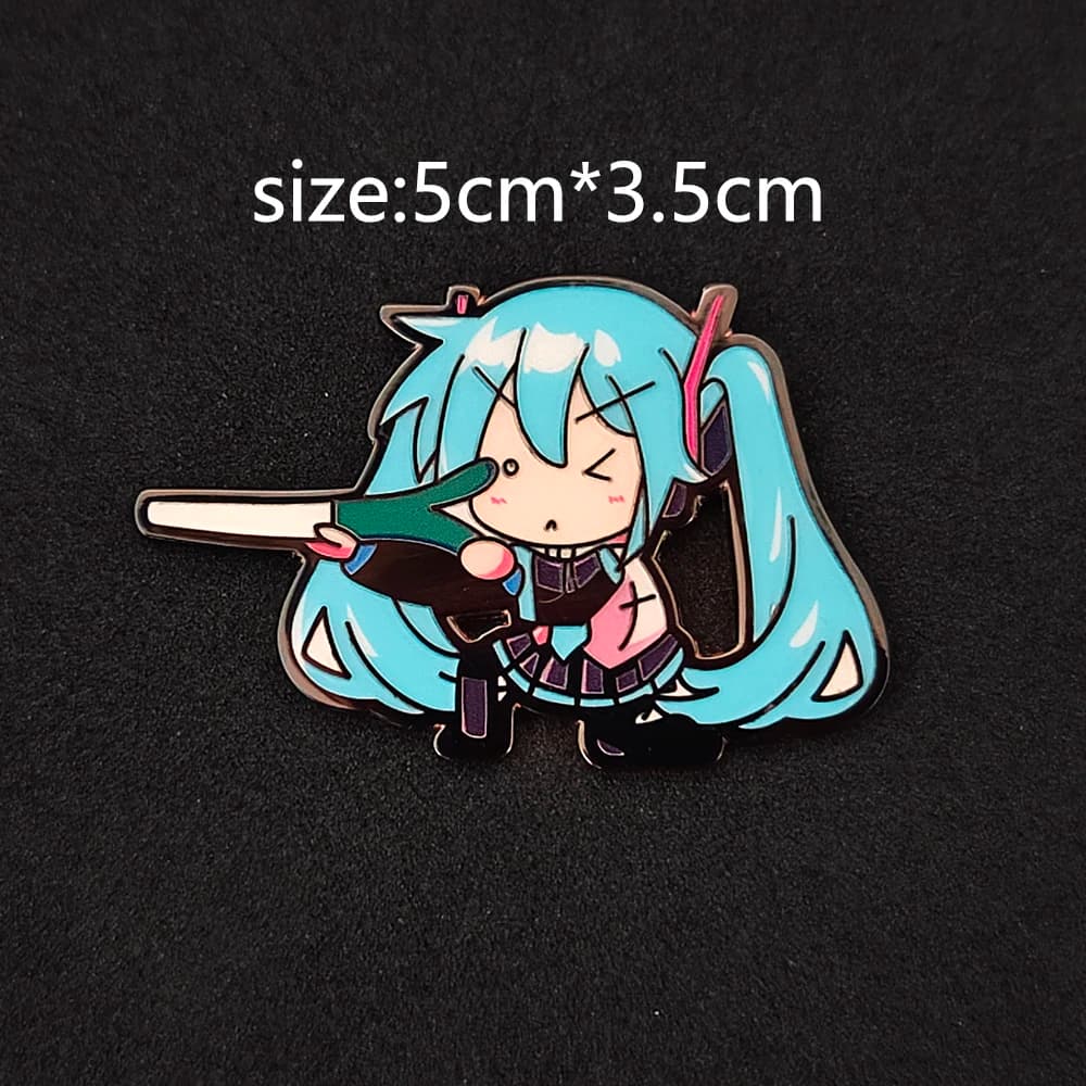 Anime-related clothing accessories, role-playing decorative badges, music girls, enamel brooches, clothes, schoolbags, backpacks