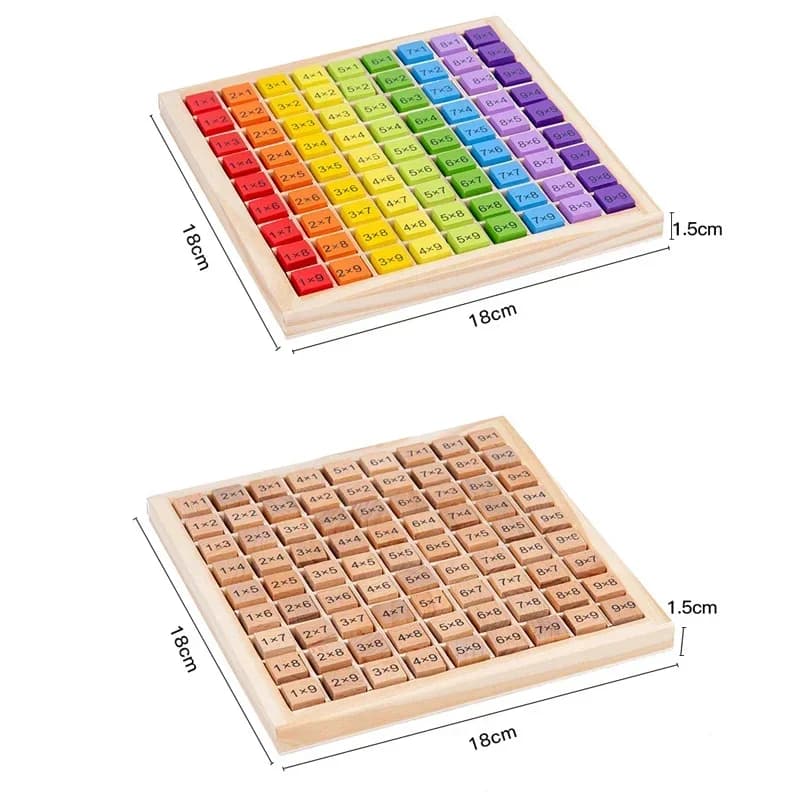 Wooden Multiplication Table Math Learning Toy