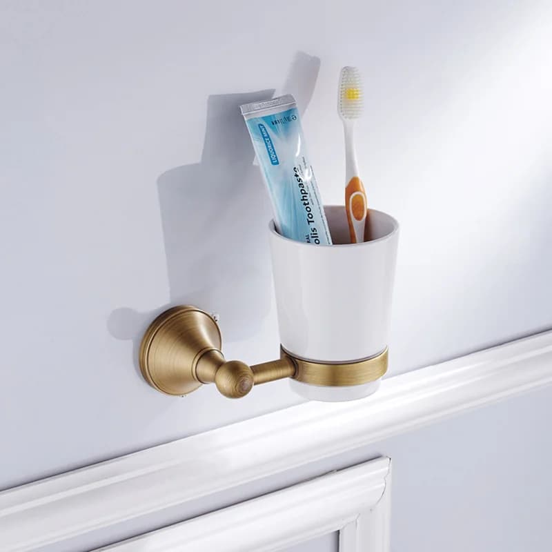 Bronze Bathroom Accessories Hardware  Antique Hair Dryer Rack Coat Towel Shelf Rail Bar Shower Soap Dish Holder Toilet Brush