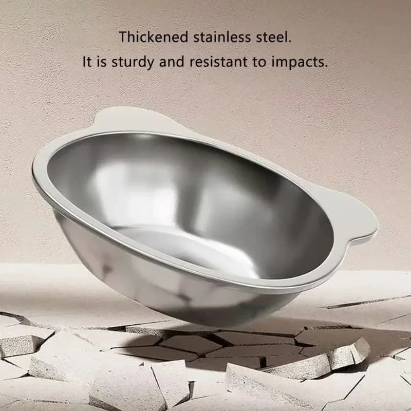 Elevated Stainless Steel Cat Bowl with Neck Guard