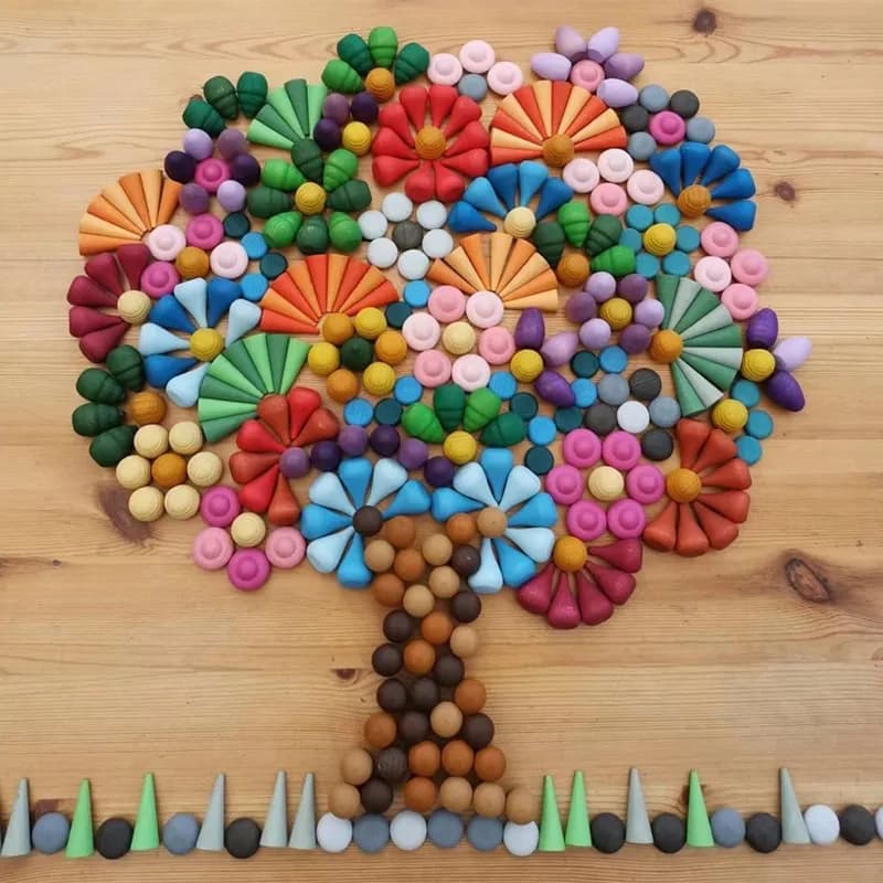 Wooden Candy Building Blocks DIY Painting Set