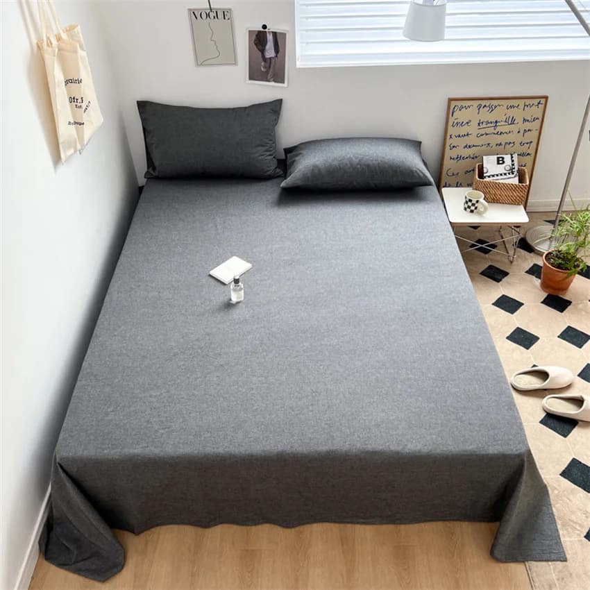 Pure Cotton Flat Sheet Nordic Grid Pattern