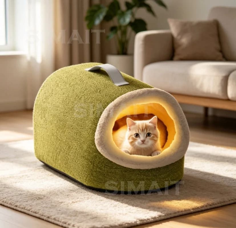 Heated Enclosed Cat House with Thermostat