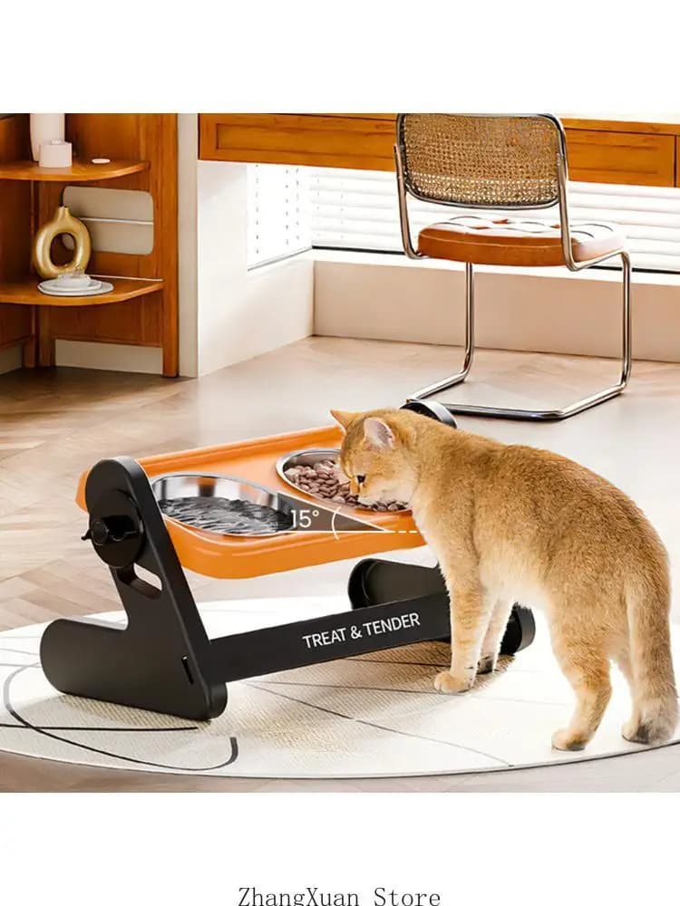Adjustable Pet Feeding Station With Bowls