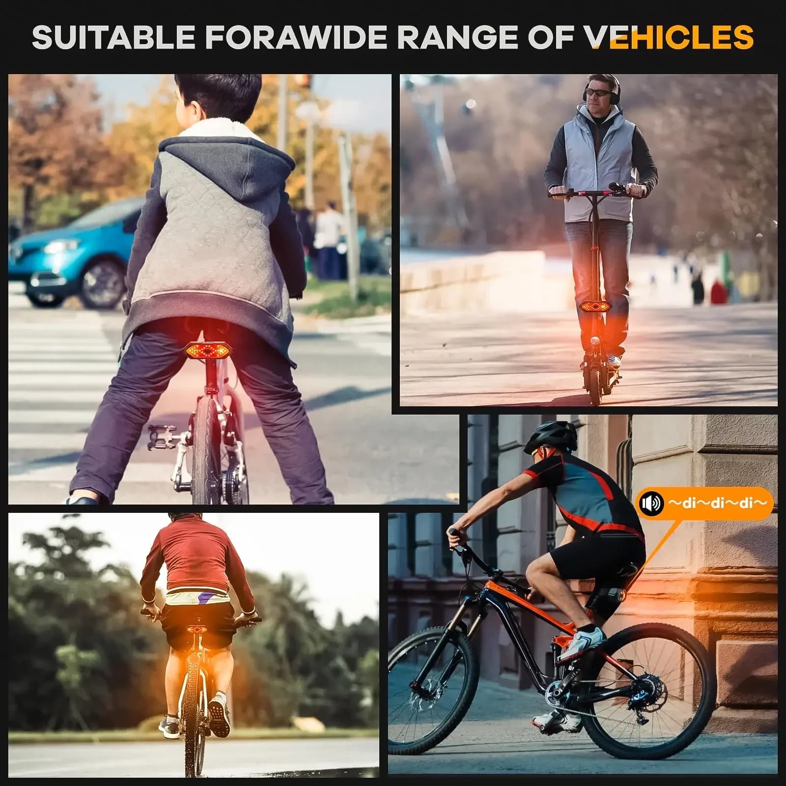 USB Rechargeable Bicycle Light Set With Turn Signal