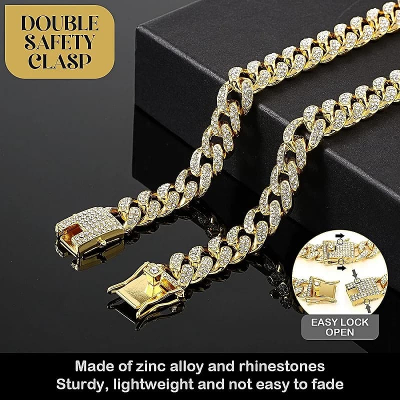 Gold Metal Chain Collar for Dogs and Cats