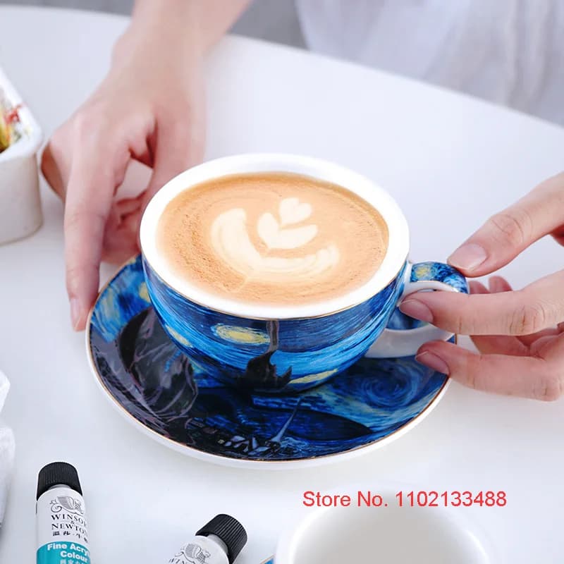 Van Gogh Starry Night Ceramic Coffee Cup Set