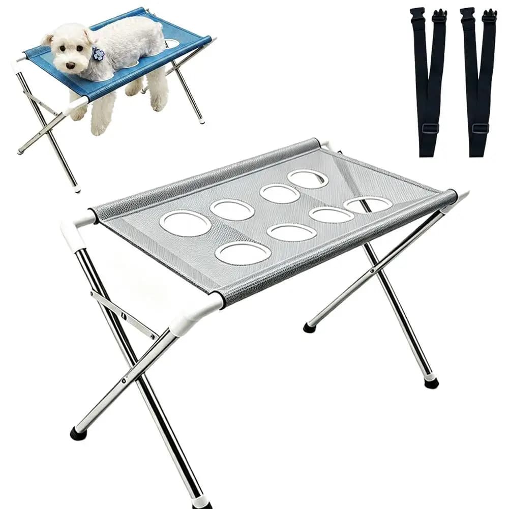 Portable Pet Grooming Stand with Mesh Deck