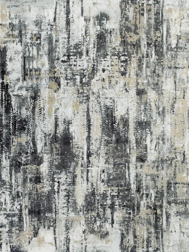 Modern Abstract Blue White Area Rug