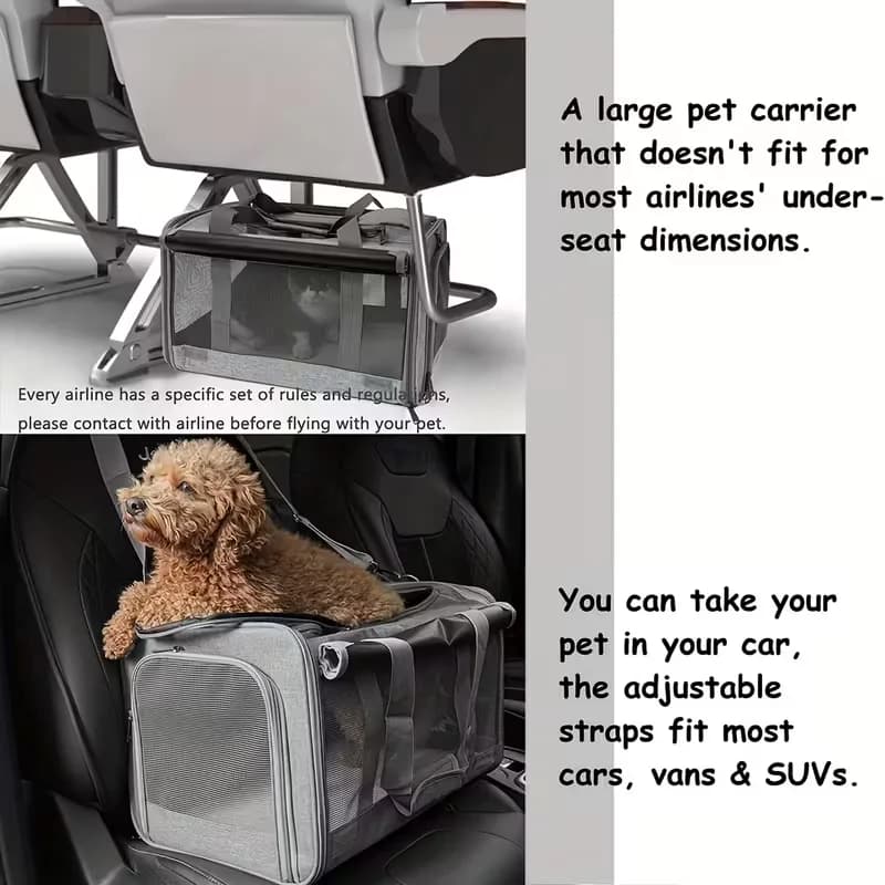 [Airline Approved Pet Carrier] Durable, Breathable Medium Cat And Small Dog Carrier