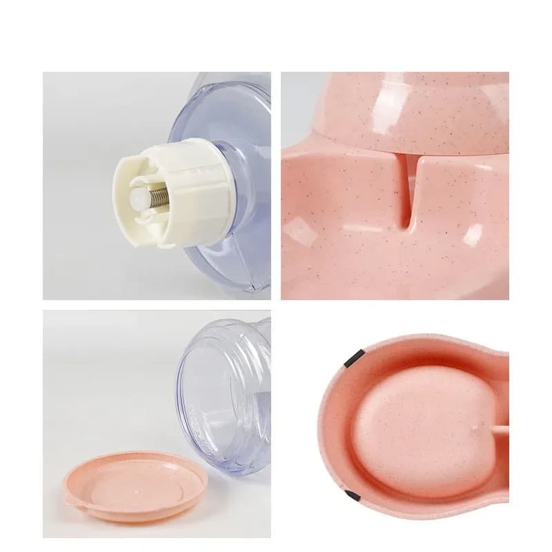 Automatic Pet Feeder Water Bottle Bowl Combo